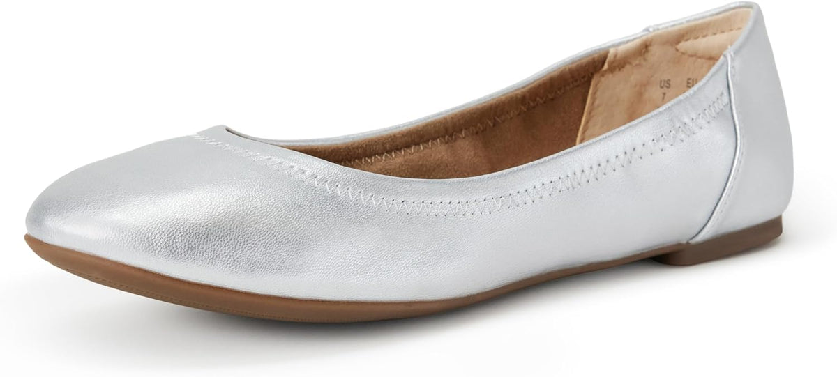 Women's Comfortable Round Toe Ballet Flats, Cushioned Memory Foam