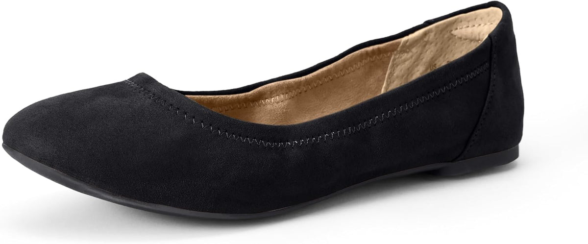 Women's Comfortable Round Toe Ballet Flats, Cushioned Memory Foam