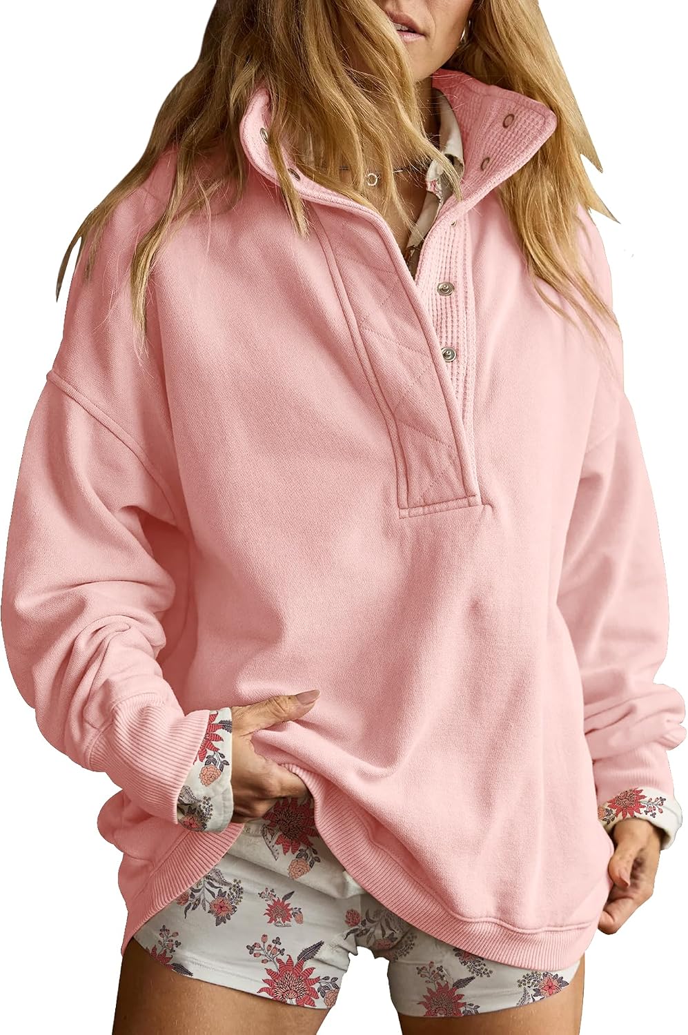 Sweatshirt for Women Oversized Henley