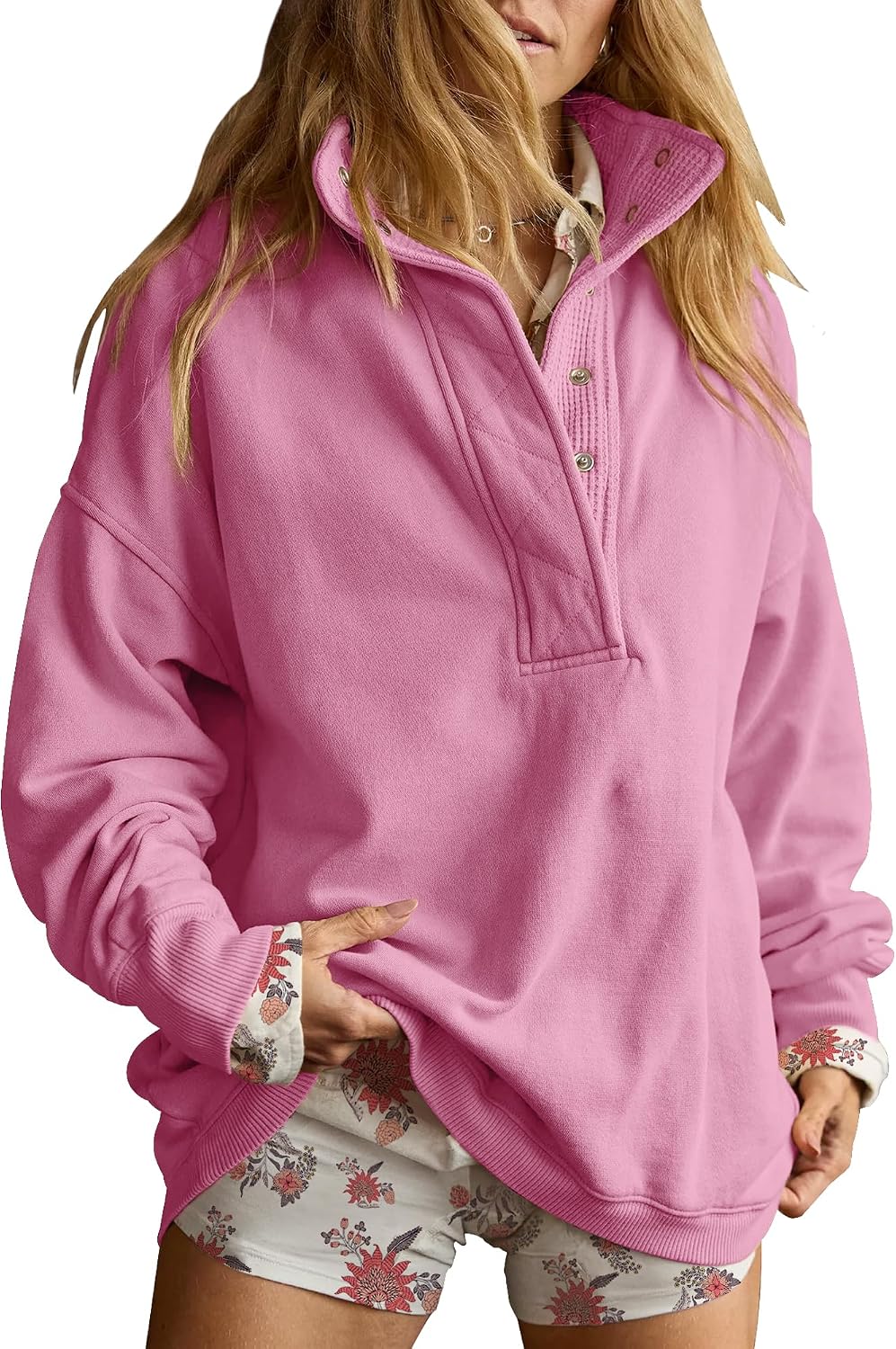 Sweatshirt for Women Oversized Henley