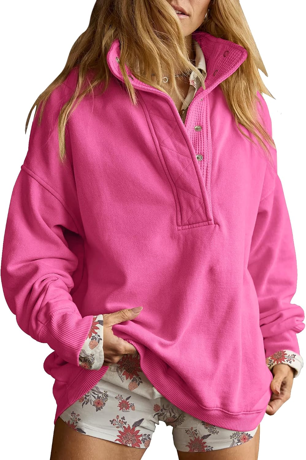Sweatshirt for Women Oversized Henley