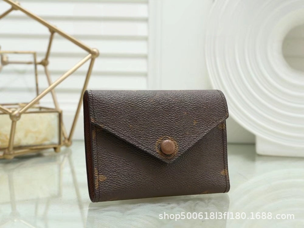 New Three-Fold Lao Huazi Classic European and American Fashion Style Women's Wallet, Coin Purse, Coin Purse 41938 Old Flower Card