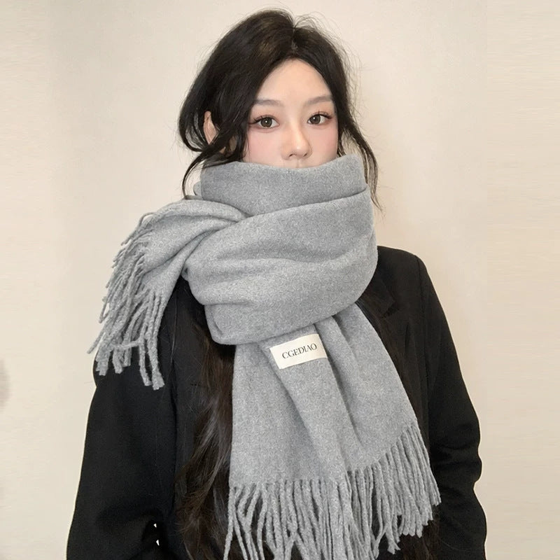Gray high-end imitation cashmere shawl/scarf