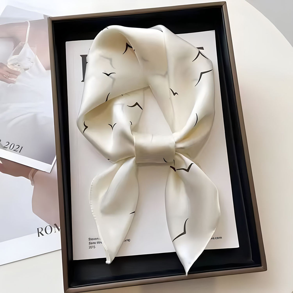 Silky Satin Printed Scarf