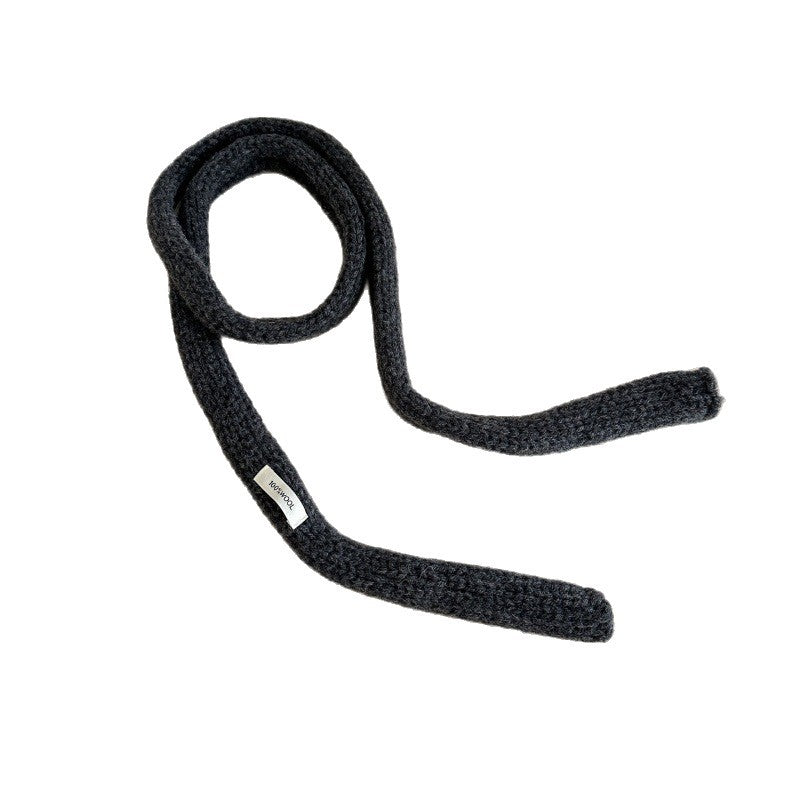 100% wool solid color, thin long long knit scarf