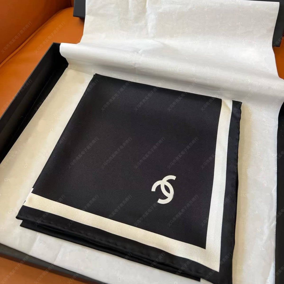 Cross-border silk scarf hot sale new Korean ins style print simple high-end silk twill silk scarf women's 90 silk scarf