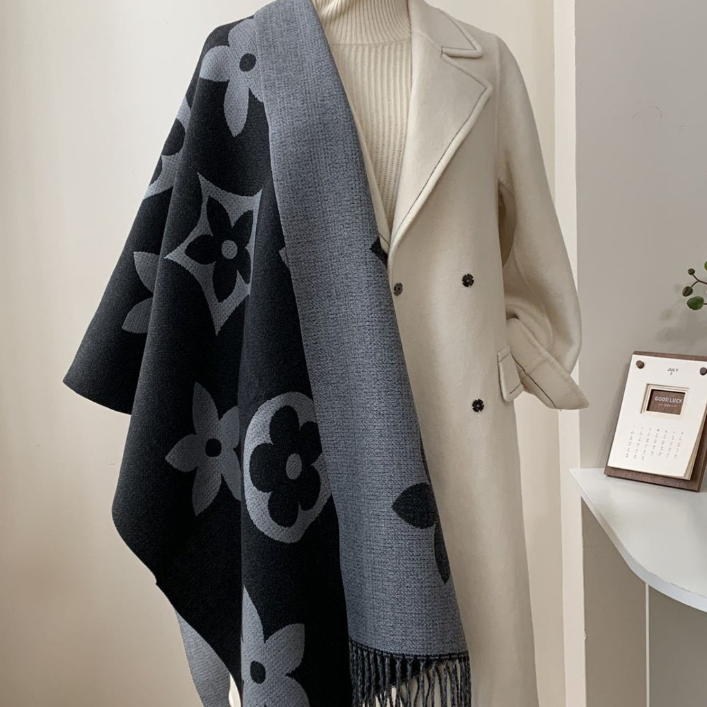 New European and American winter bestseller cashmere scarf women's monogram high-end versatile shawl with thickened neck warmer
