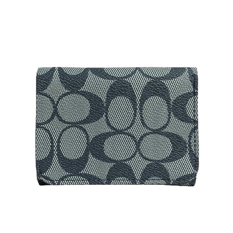Dani Korean New Vintage High-End Geometric Letter Small Tri-Fold Student Short Wallet Coin Purse for Women