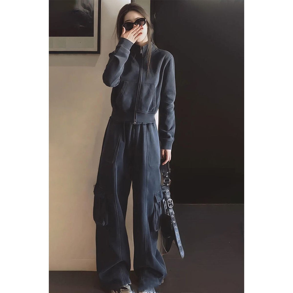 2026 Super Popular Casual Sportswear Set for Women, Spring and Autumn Loose Slimming Fashionable Premium Sweatshirt and Work Pants Two-Piece Set