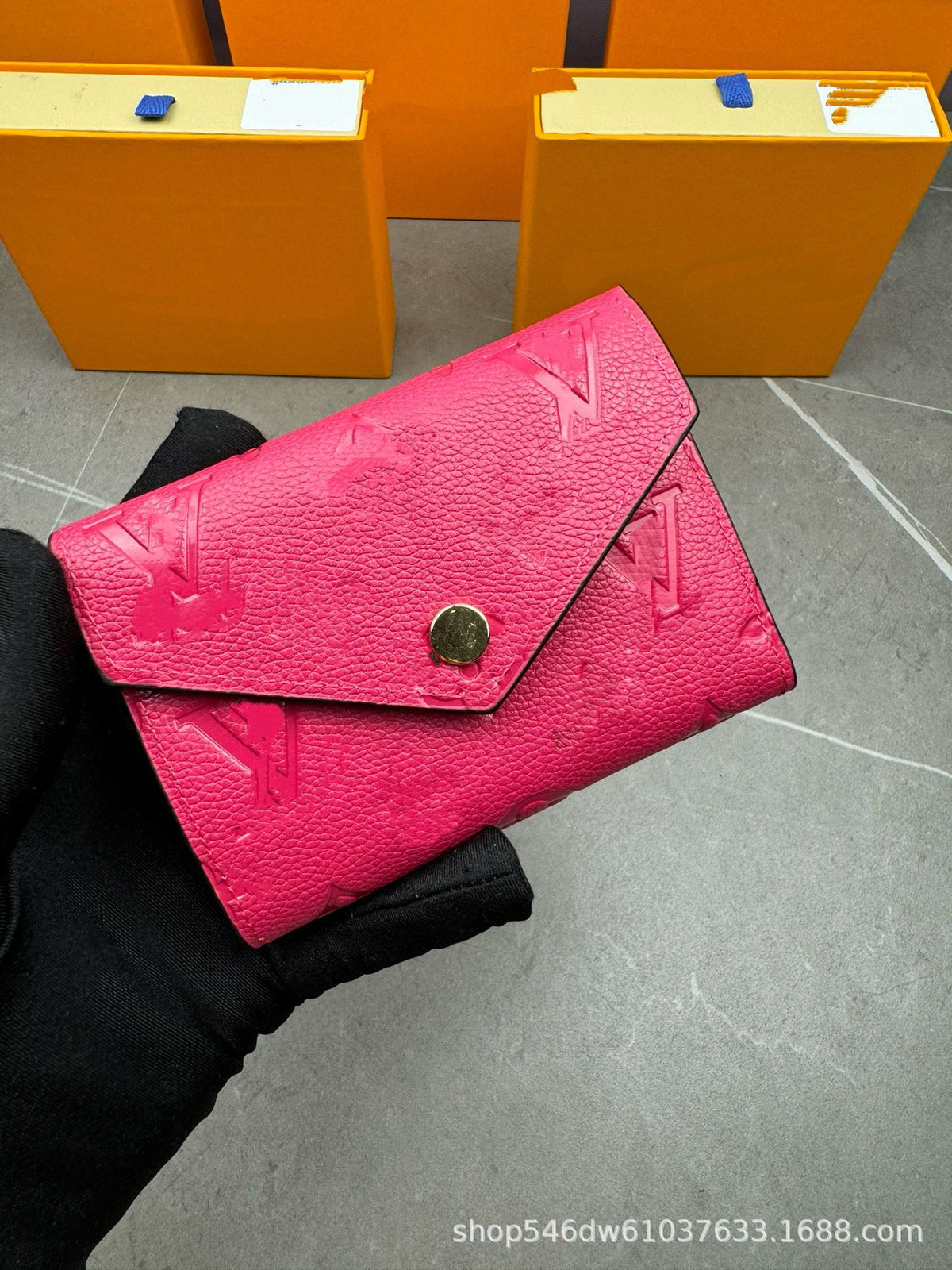 Foreign trade cross-border women's wallet tri-fold short embossed diamond pattern wallet fashionable classic multi-function card case simple