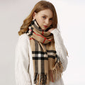 Autumn and winter Baba plaid scarf, women's winter high-end, versatile warm scarf, Korean plaid cross-border explosive shawl
