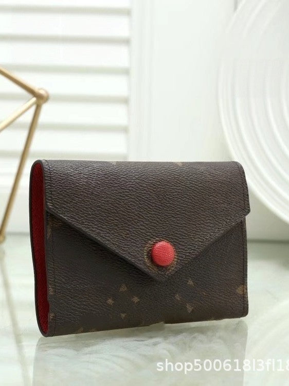 New Three-Fold Lao Huazi Classic European and American Fashion Style Women's Wallet, Coin Purse, Coin Purse 41938 Old Flower Card