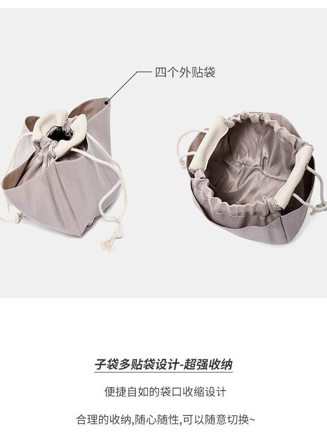 TC pattern top layer cowhide 22CM large bucket cabbage basket women's bag leather handbag newlywed bag mommy women's bag