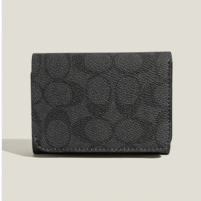 Dani Korean New Vintage High-End Geometric Letter Small Tri-Fold Student Short Wallet Coin Purse for Women