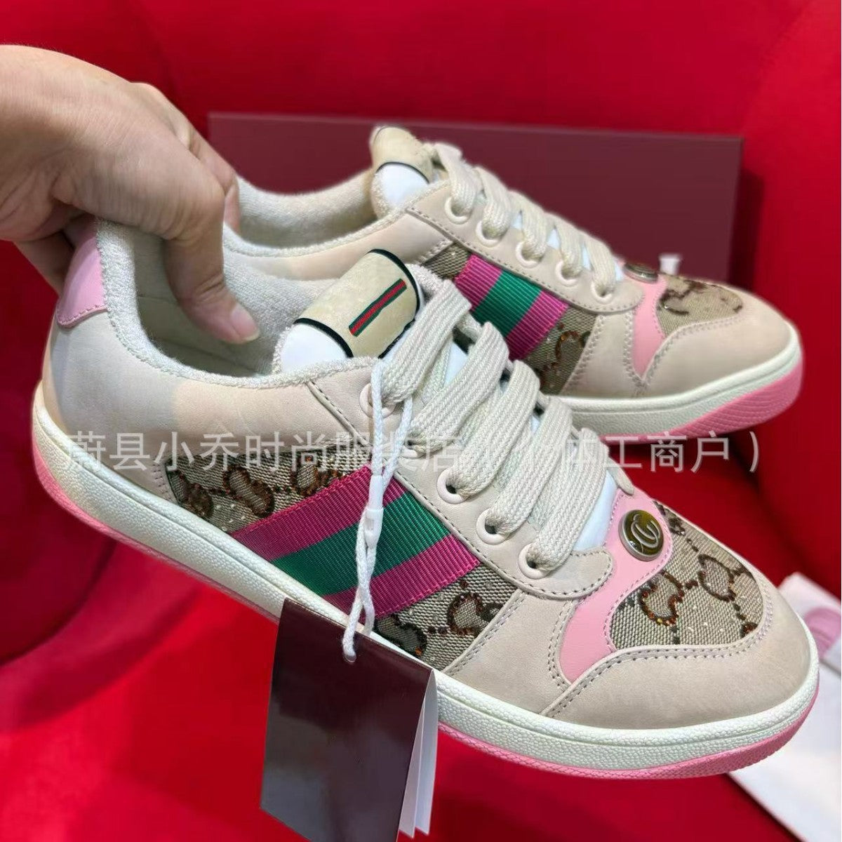 Guangzhou High-Quality Factory Direct Sale GG Family Dirty Shoes for Women 2025 New Casual Sports Shoes Suede White Sneakers for Women