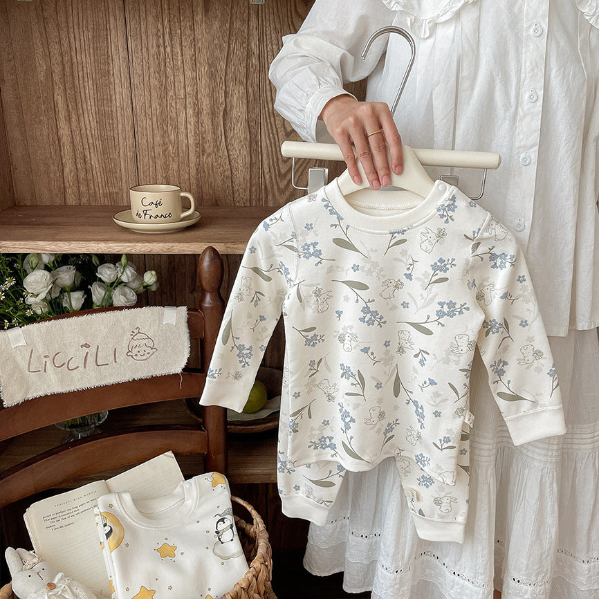 Children's autumn/winter velvet 300g thickened pure cotton autumn shirts and pants homewear set, Class A boneless