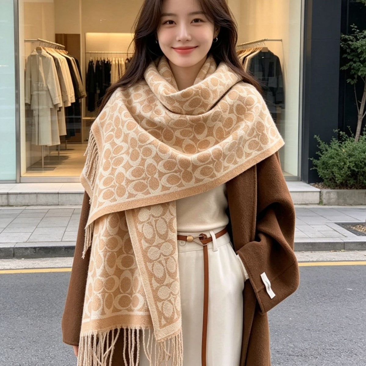 Best-selling cashmere double-sided scarf