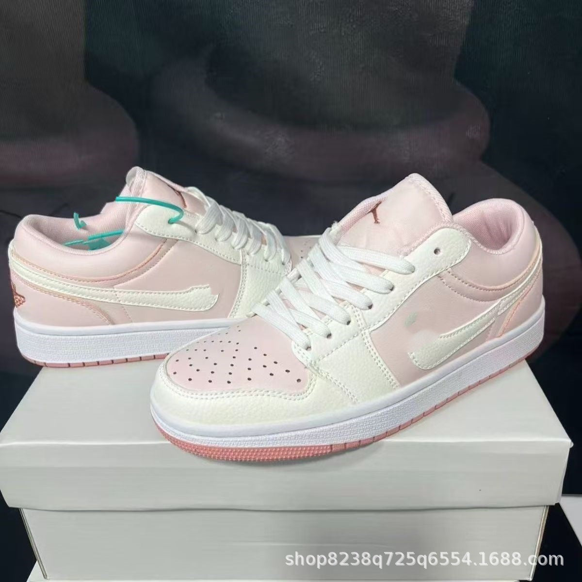Putian Pure Original High-Quality Spring/Summer New Qiao 1 White Pink Men's and Women's Shoes Campus Trendy Fashionable Casual Board Shoes
