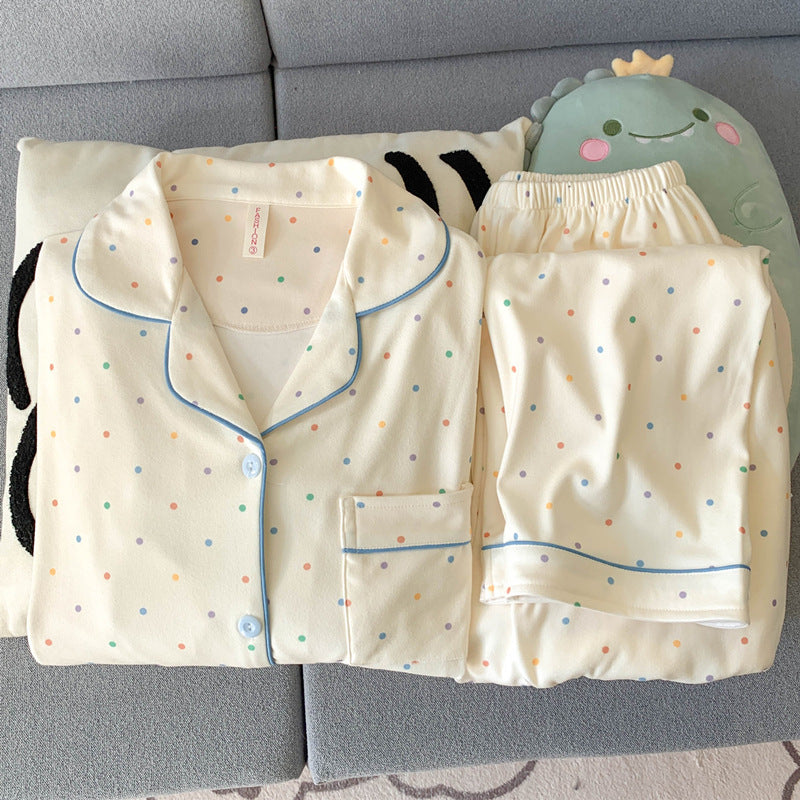 HelloKitty Velvet Pajamas Women's Autumn and Winter Coral Velvet Thickened Long Sleeve Spring and Autumn Loungewear Set
