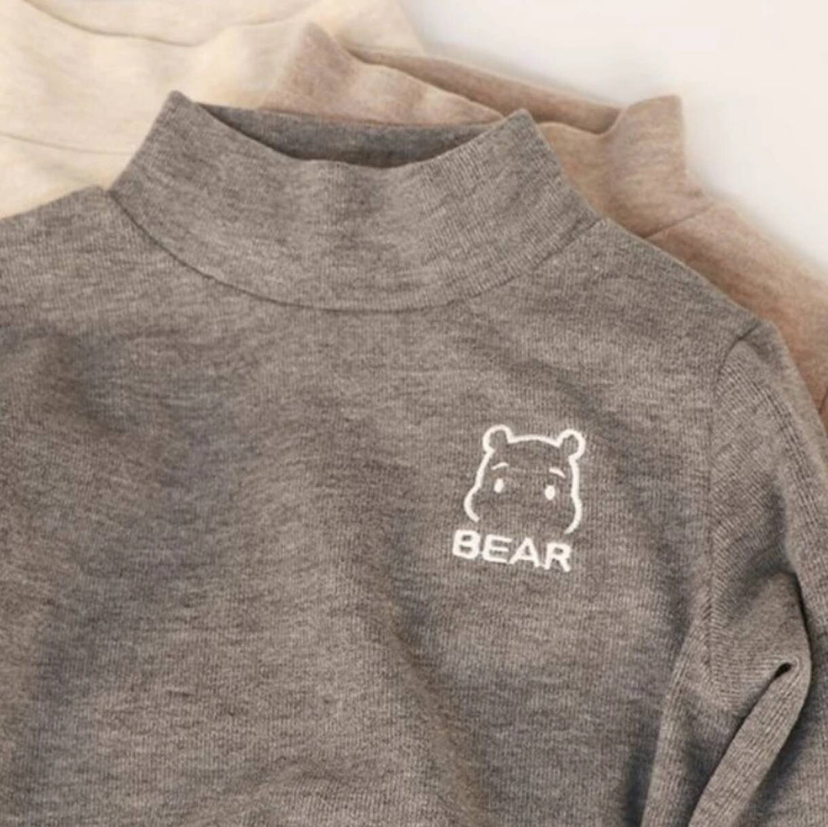 Children's fleece base shirt, new boys' and girls' semi-turtleneck warm inner tops, children's baby T-shirts with long sleeves