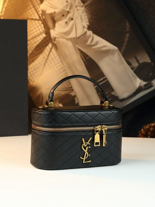 DIY Yangshulin diamond chain bag box cosmetic bag genuine leather versatile handbag single shoulder crossbody women's bag small square bag