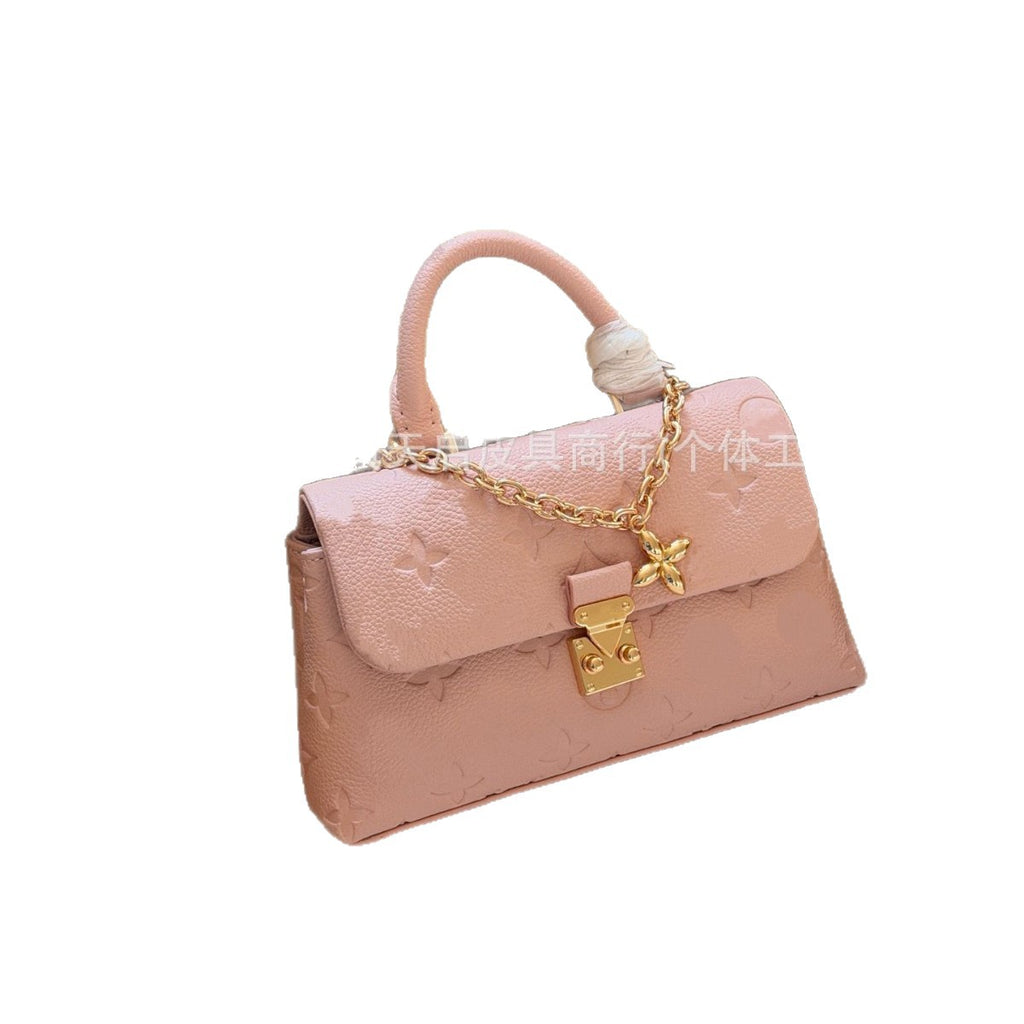 25 New Madeleine Nano Leather Tote Chain, Crossbody Bag, Embossed Flap Bag, Premium