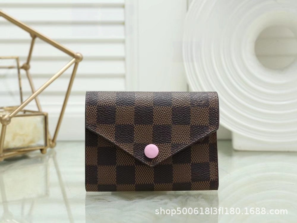 New Three-Fold Lao Huazi Classic European and American Fashion Style Women's Wallet, Coin Purse, Coin Purse 41938 Old Flower Card