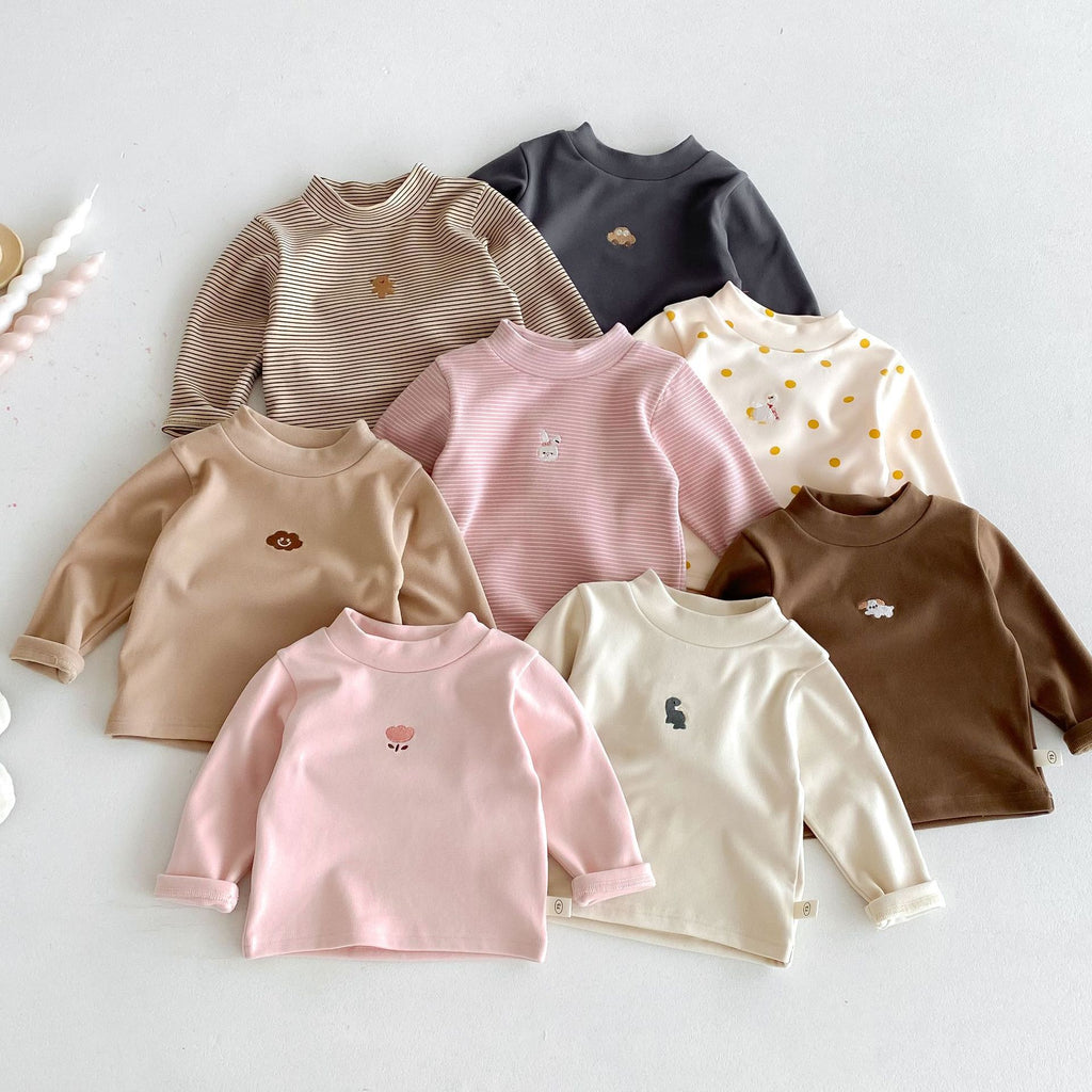Children's German velvet base shirt 0-5 years old winter small left small right girl foreign style cartoon with boys' winter clothes AY648