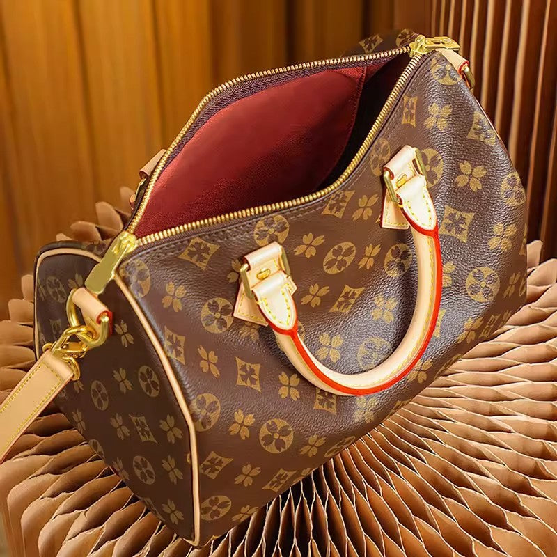 Cross-border original standard 163 chip L2026 new L2026 new Lujia speedy pillow bag V genuine leather women's bag single shoulder crossbody bag