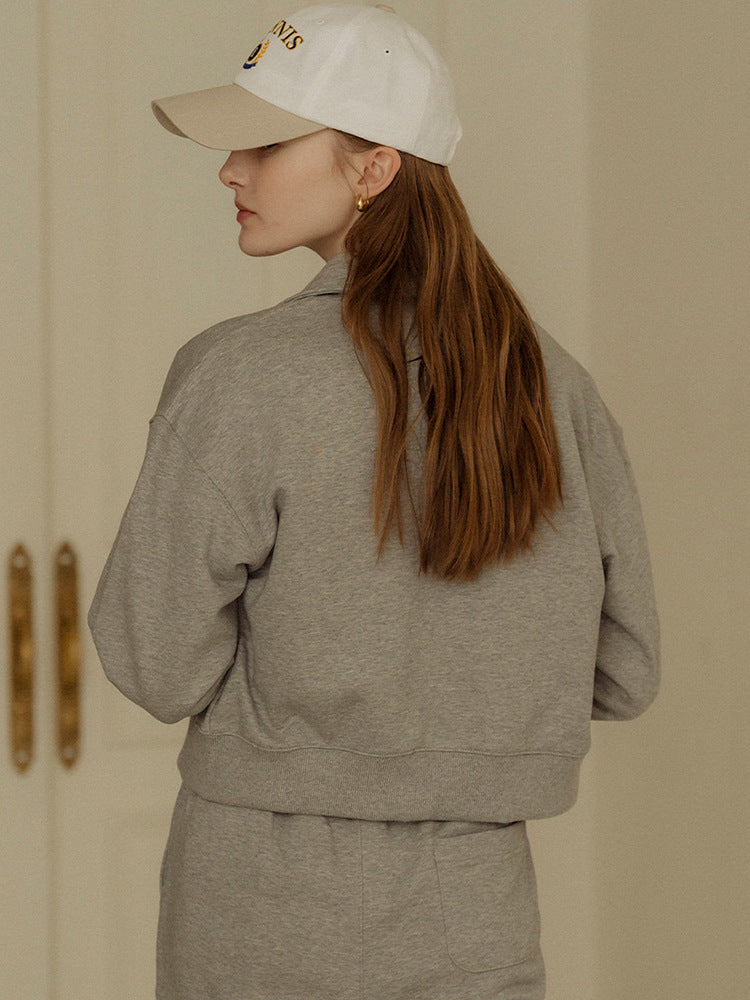 [Clearance Sale] Sweatshirt Set with Fleece, Women's Autumn/Winter Fashionable Casual Collared Sweatpants Sports Two-Piece Set