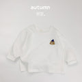 Children's T-shirt long sleeve autumn new Korean version boys' and girls' cartoon embroidered striped base shirt solid color versatile top