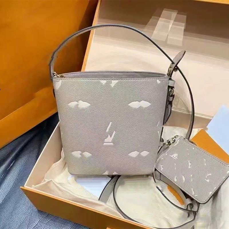 New leather bucket bb high-end bag