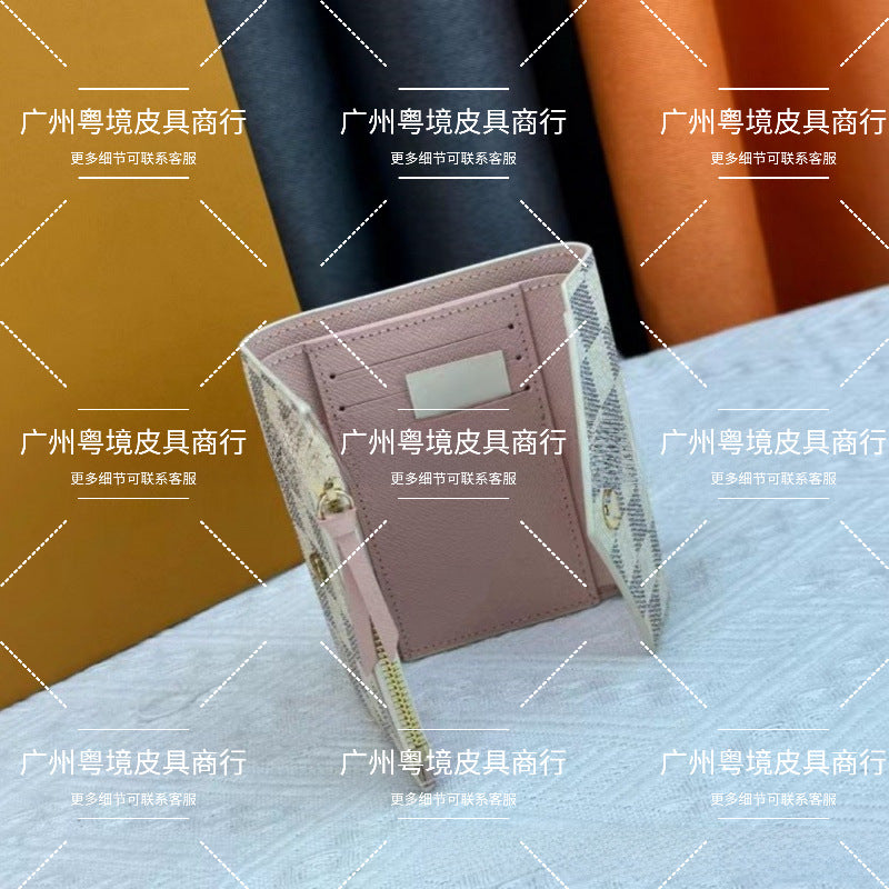 European and American cross-border donkey family women's wallet classic presbyopia tri-fold leather wallet card case multi-functional coin purse women's model