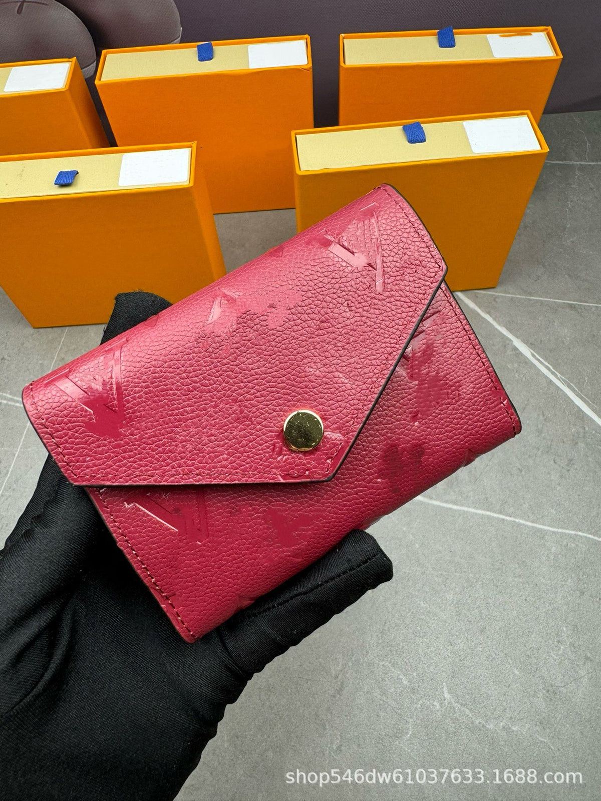 Foreign trade cross-border women's wallet tri-fold short embossed diamond pattern wallet fashionable classic multi-function card case simple