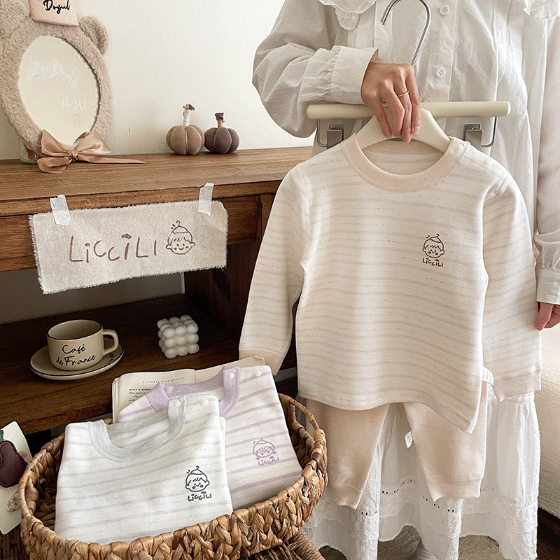 300g velvet for boys and girls, comfortable velvet autumn shirts and underwear sets, home wear, children's pajamas