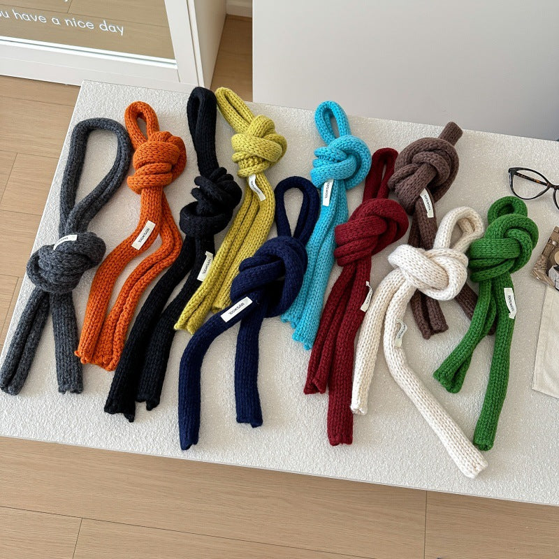 100% wool solid color, thin long long knit scarf