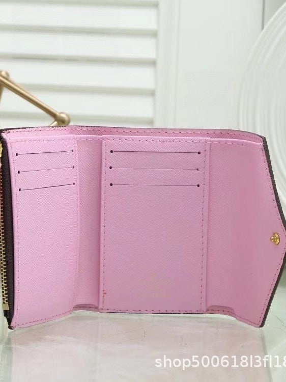 New Three-Fold Lao Huazi Classic European and American Fashion Style Women's Wallet, Coin Purse, Coin Purse 41938 Old Flower Card