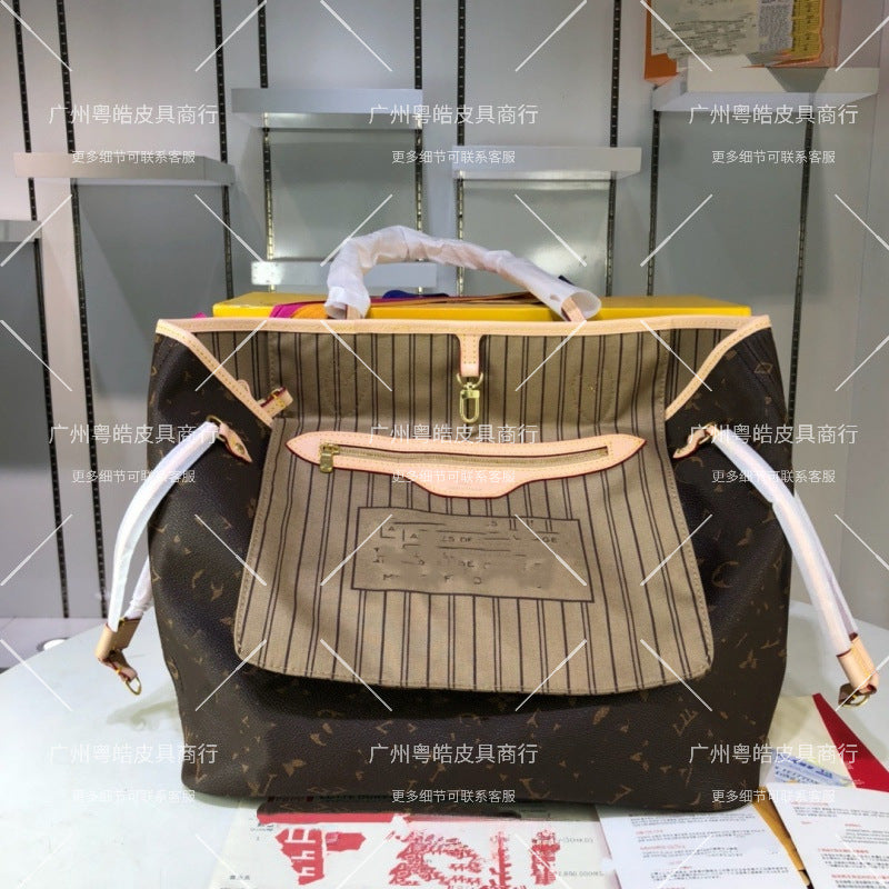 Foreign trade, cross-border e-commerce, Europe and the United States, LL, presbyopia, color-changing cowhide women's bag, one-shoulder hand-to-hand tote bag, shopping bag