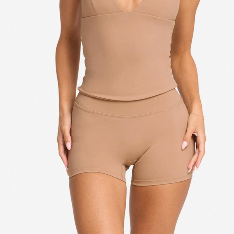 Women's yoga V-neck bra women's shockproof gathering bra high elasticity quick dry buttocks lifting sports fitness pants