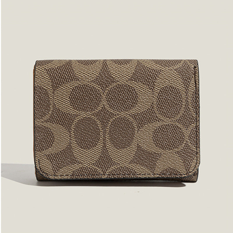 Dani Korean New Vintage High-End Geometric Letter Small Tri-Fold Student Short Wallet Coin Purse for Women