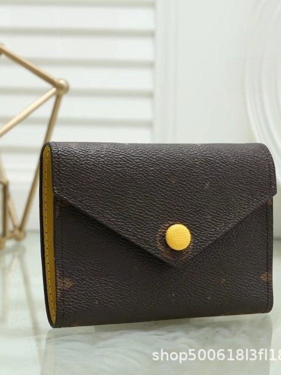 New Three-Fold Lao Huazi Classic European and American Fashion Style Women's Wallet, Coin Purse, Coin Purse 41938 Old Flower Card