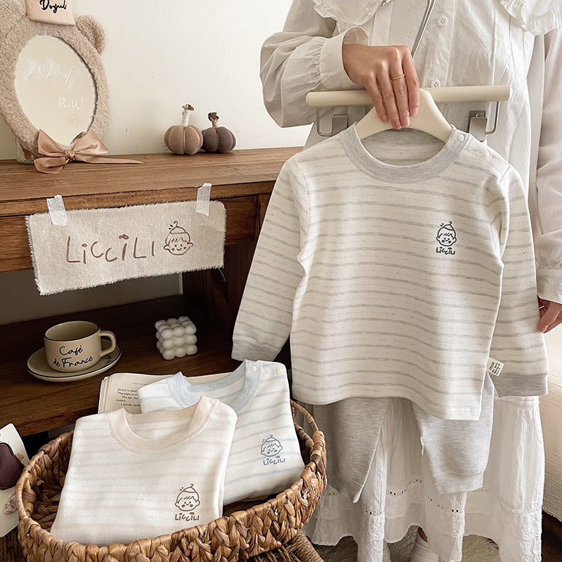 300g velvet for boys and girls, comfortable velvet autumn shirts and underwear sets, home wear, children's pajamas