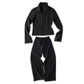 pokiovo high-end outfit, stand collar, slim fit women's jacket, floor-length pants, autumn casual sweatshirt, two-piece sweatpants