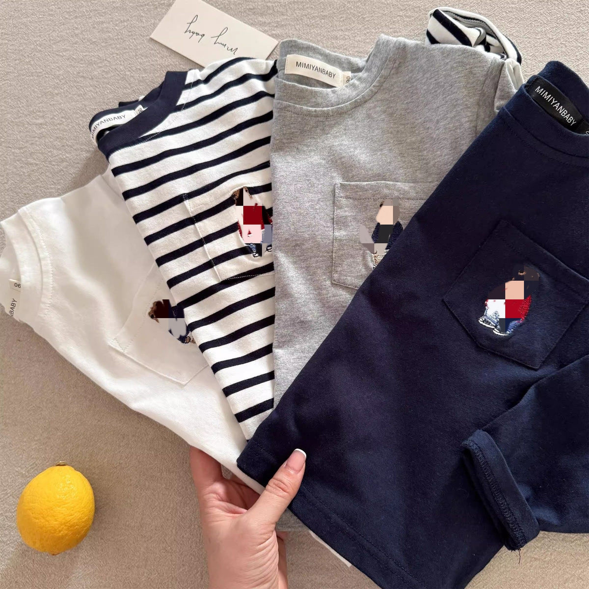 Children's long-sleeve T-shirt 2026 autumn boys' Japanese bear base shirt, baby kids' striped inner layered kids' T-shirt