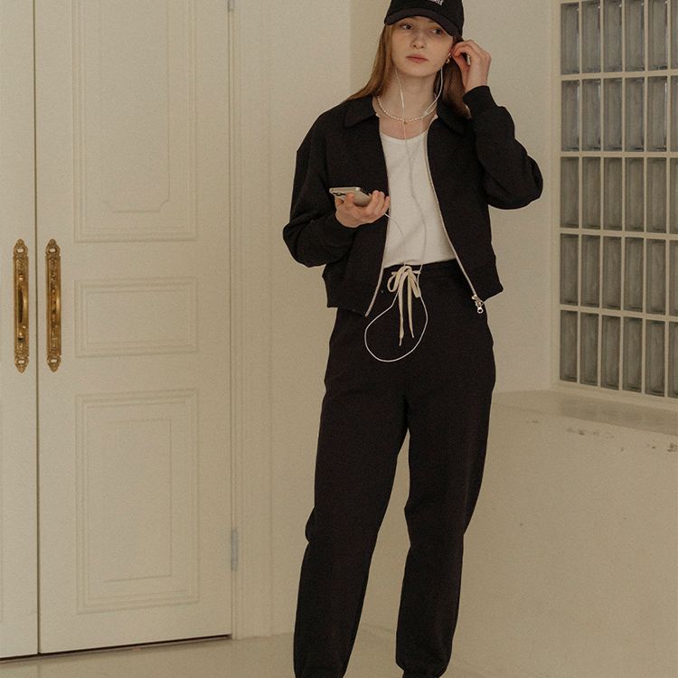 [Clearance Sale] Sweatshirt Set with Fleece, Women's Autumn/Winter Fashionable Casual Collared Sweatpants Sports Two-Piece Set