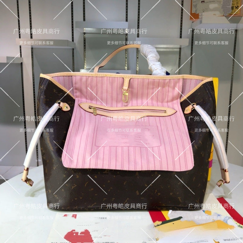 Foreign trade, cross-border e-commerce, Europe and the United States, LL, presbyopia, color-changing cowhide women's bag, one-shoulder hand-to-hand tote bag, shopping bag