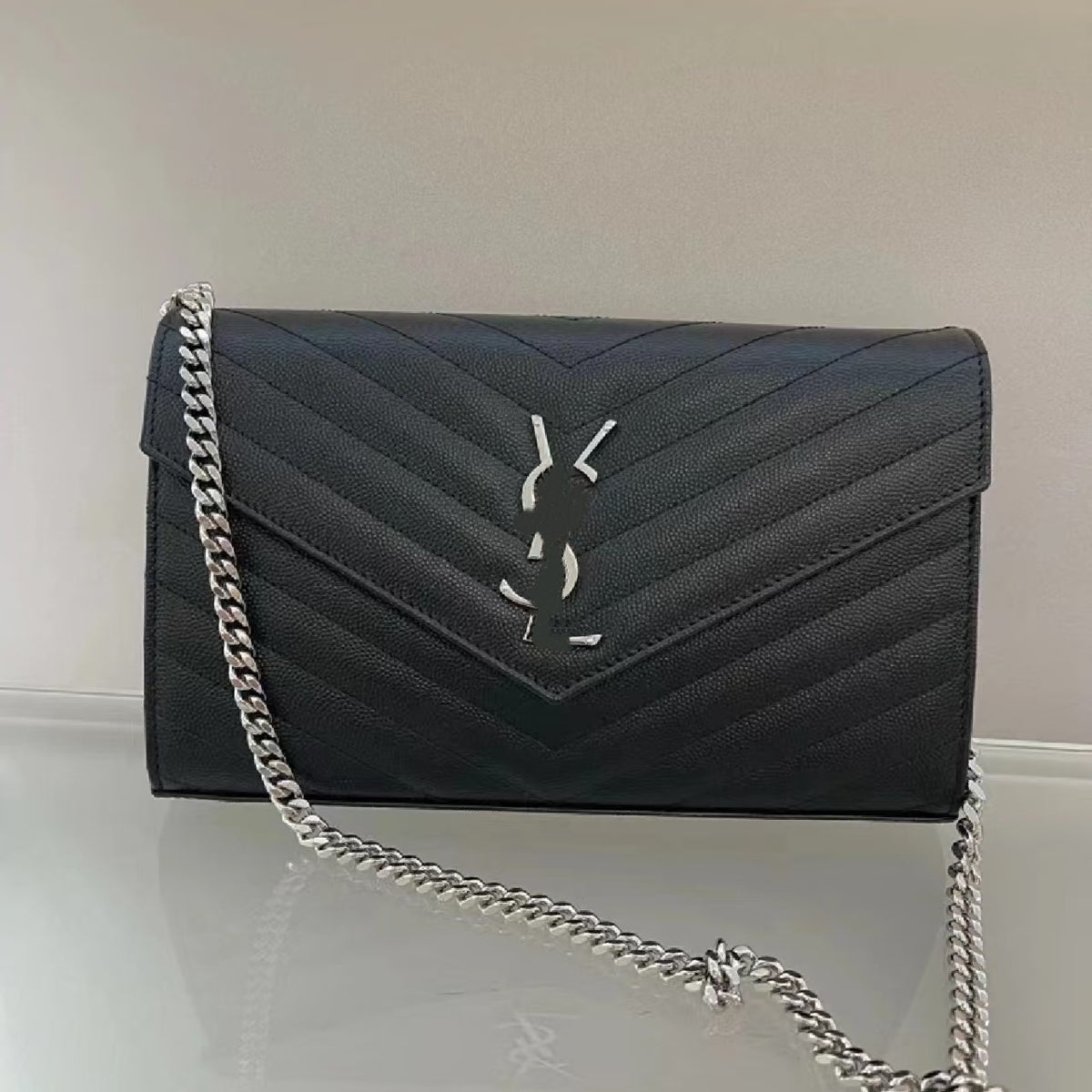 2026 Fashion Foreign Trade Cross-border Chain Single Shoulder Crossbody Envelope Bag, Genuine Leather Caviar Clutch Flap Single Shoulder for Women