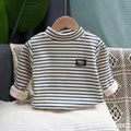 Children's autumn and winter base layers for boys, girls, and warm underwear, fleece-lined thickened shirts