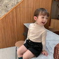 Girls' base shirts, baby high-necked velvet children's autumn and winter wear Korean foreign long-sleeved T-shirts for small and medium-sized children's babies