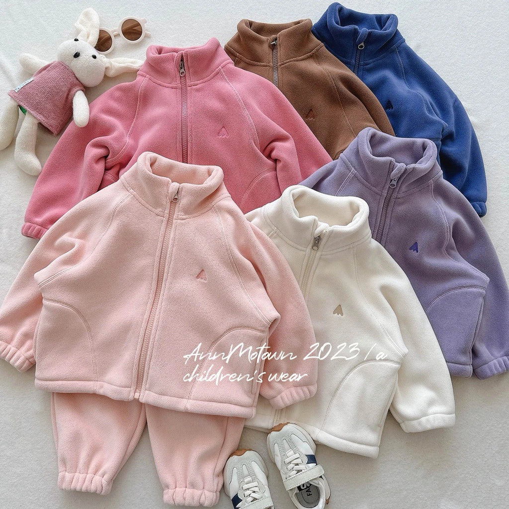 Sweet Xiaosi children's and girls' set, autumn/winter 2026 new little girl fleece jacket, children's fleece-lined warmth